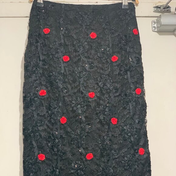 VINTAGE MAXI PENCIL LACE SKIRTS SIZE 26 - Picture 7 of 8